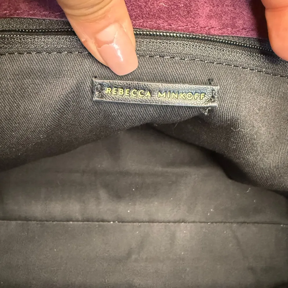 Rebecca Minkoff Darren Top Zip Suede Convertible Shoulder Bag - Image 9