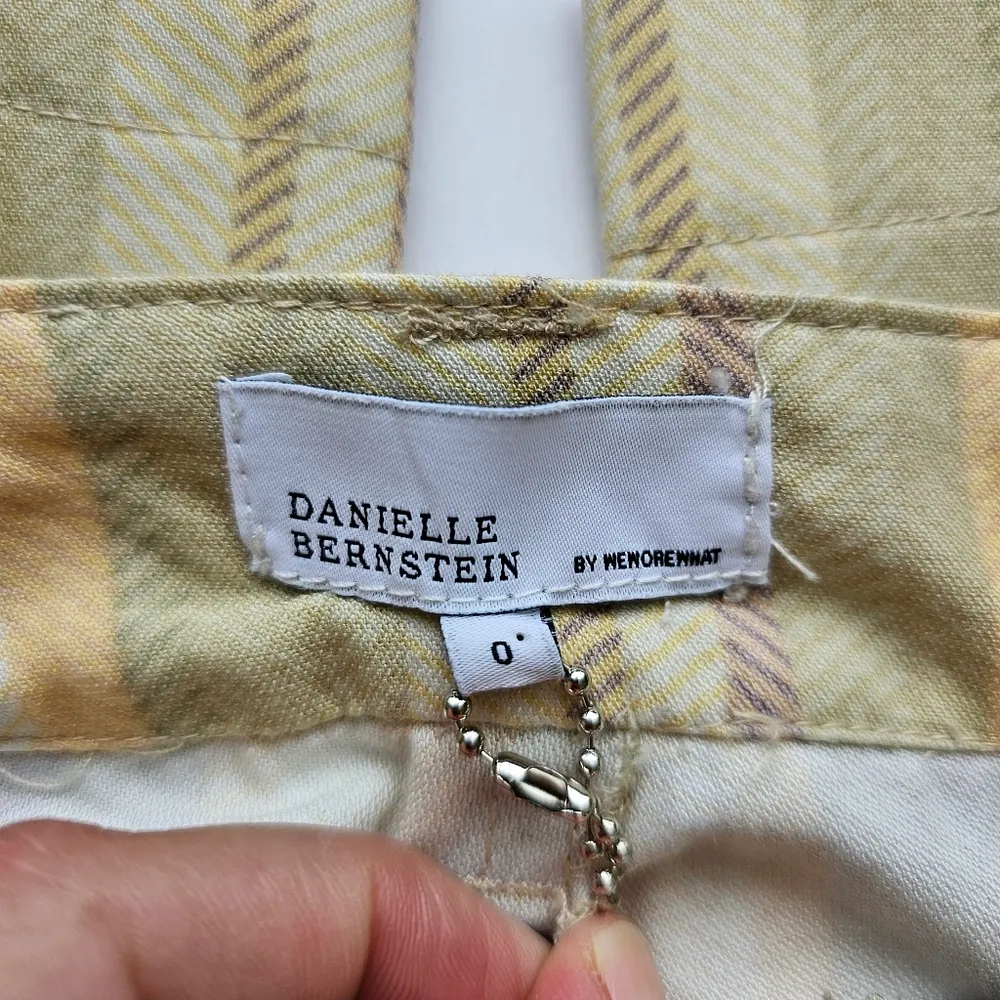 Danielle Bernstein Celedon & Jade Striped Classic Trousers Size 0 - Image 10