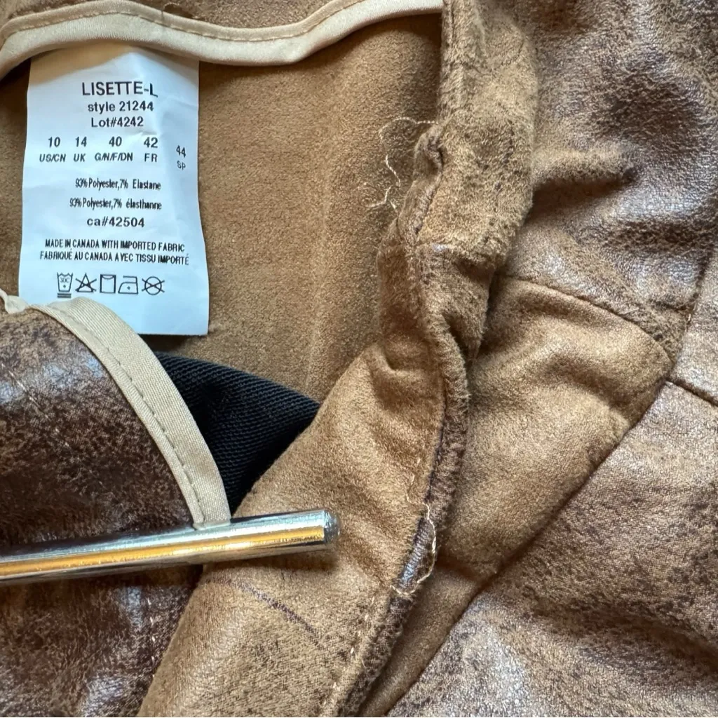 LISETTE L Montréal Faux Suede Brown Distressed Pants - Image 12