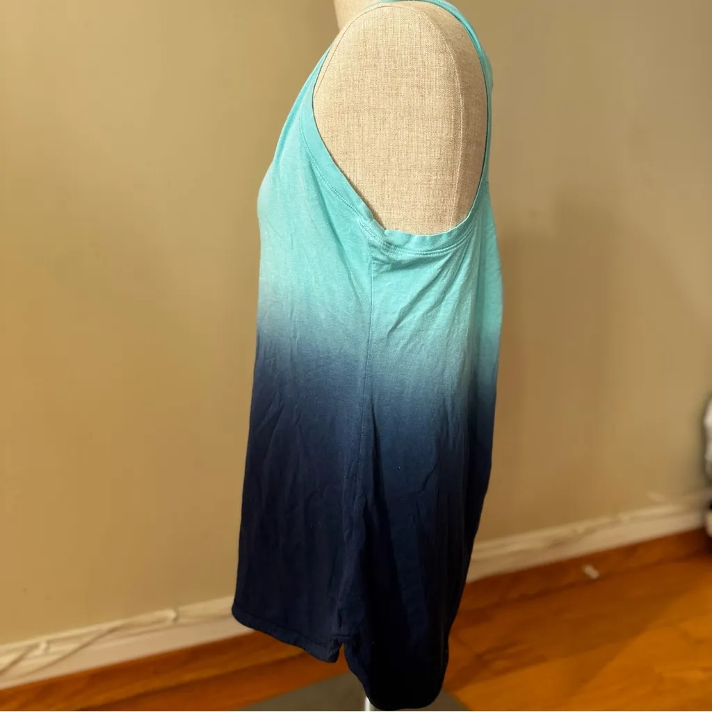 Calia Aqua Blue Ombre Sleeveless Tank Top M Activewear Running Gym Training EUC Size M - Image 3