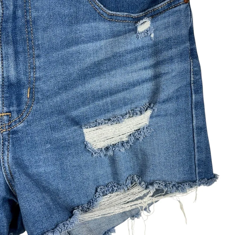 Levi’s SZ 30 High-Rise Jean Shorts Distressed Stretch Zip-Fly Frayed Hem Pockets - Image 2