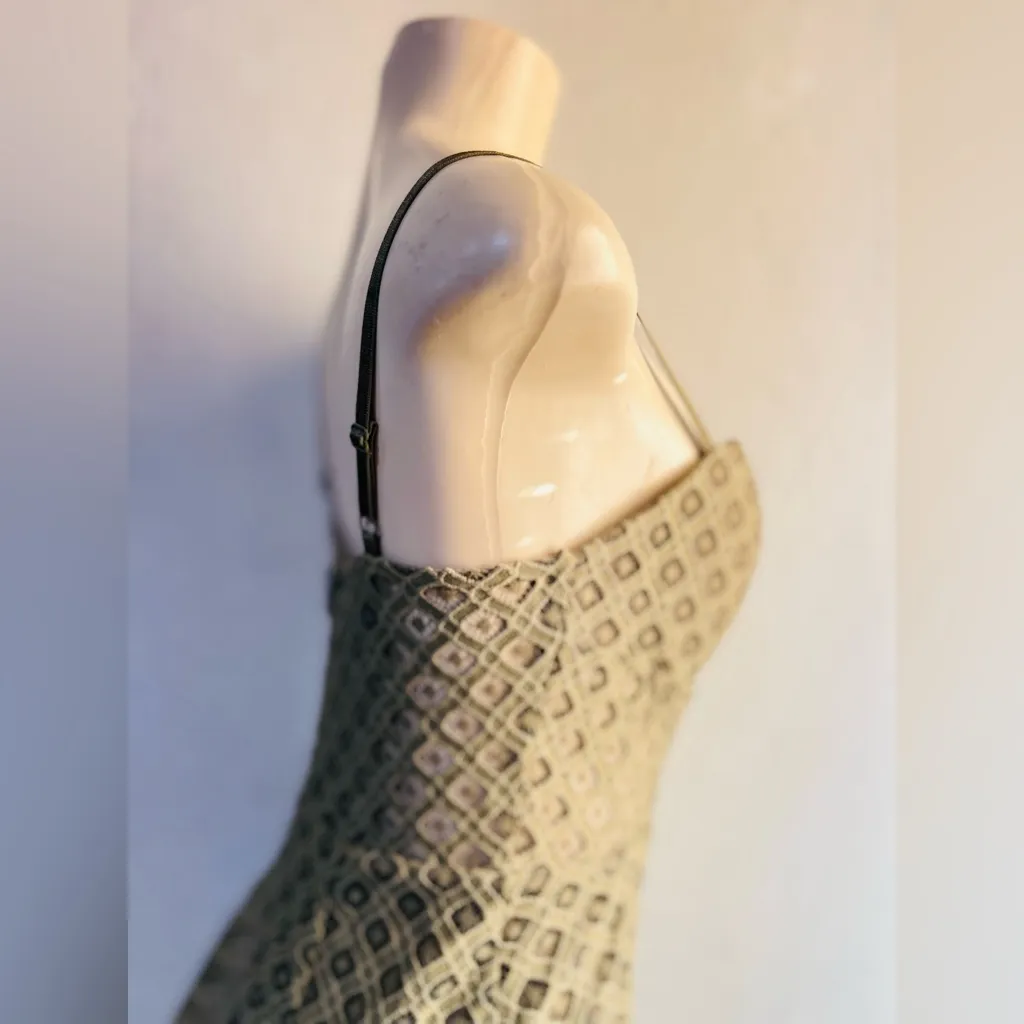 Bebe Olive Green Lace Dress Size 2 shorts under dress - Image 6