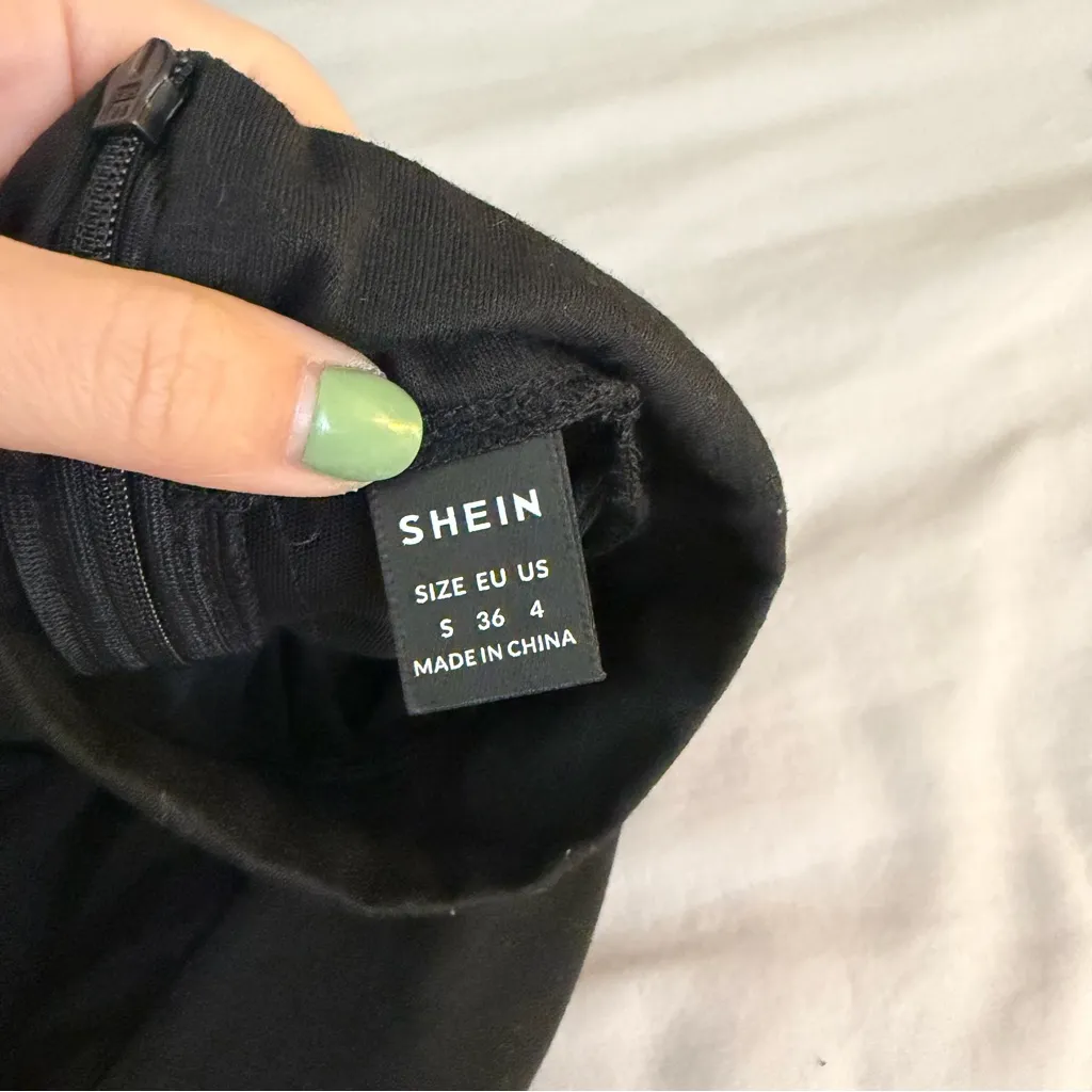 Shein Black Mesh Long Sleeve Cut-Out Romper, Small, Festival/Rave - Image 3