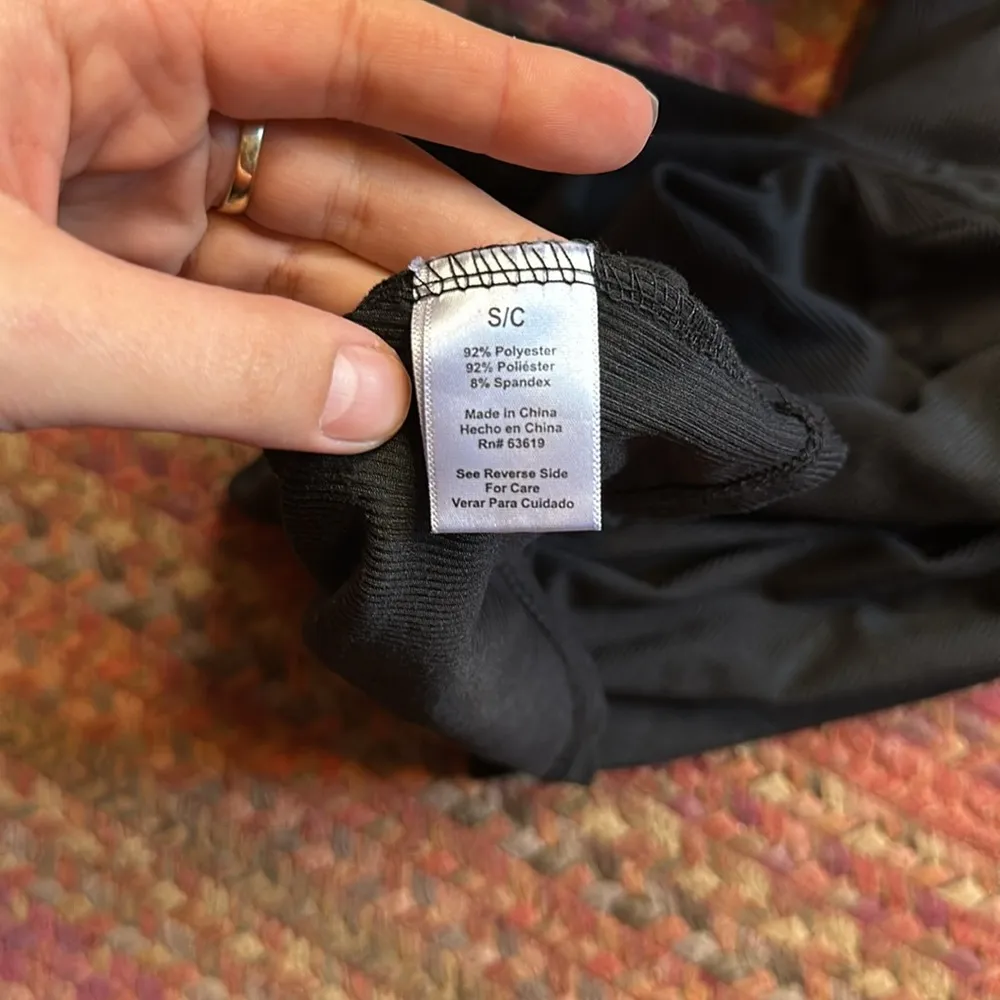 ONE STEP UP BLACK RIBBED TURTLENECK STRETCH LONG SLEEVE - Image 3