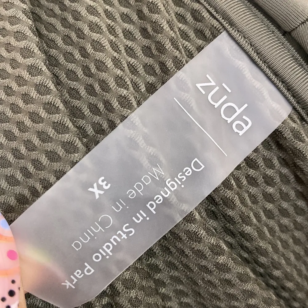 Zuda ZSol Drape Front Cardigan in olive green Size 3X - Image 9