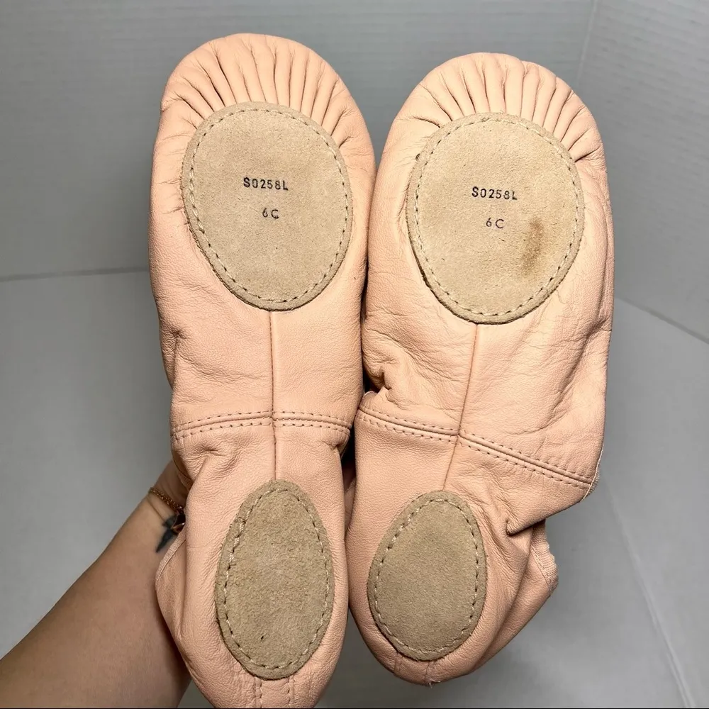 BLOCH Girls Sz 6C Dance Dansoft II Leather Split Sole Ballet Shoe/Slippers Pink - Image 3