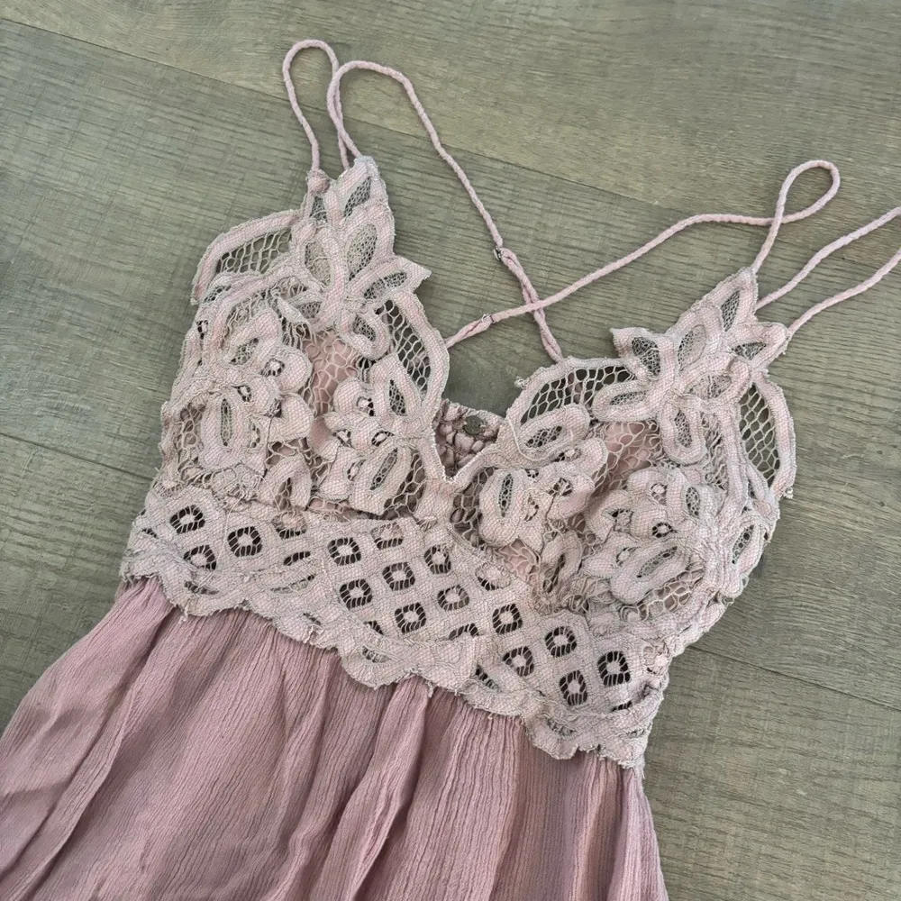 free people fp one adella rose crochet ruffle mini dress - Image 5