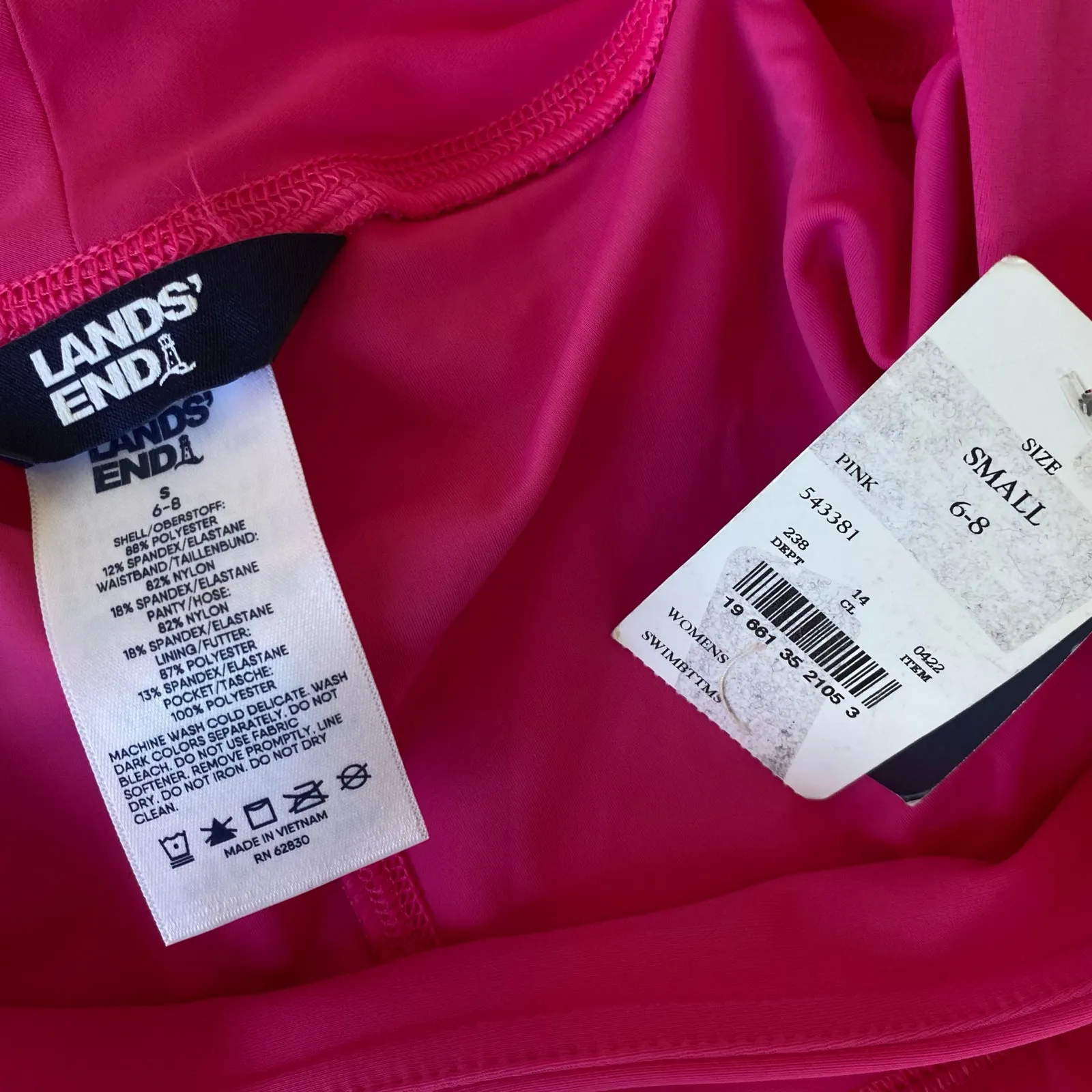 NEW LANDS' END Pink Swim Skort with Short Lining Size 8 Modest Conservative - Image 4
