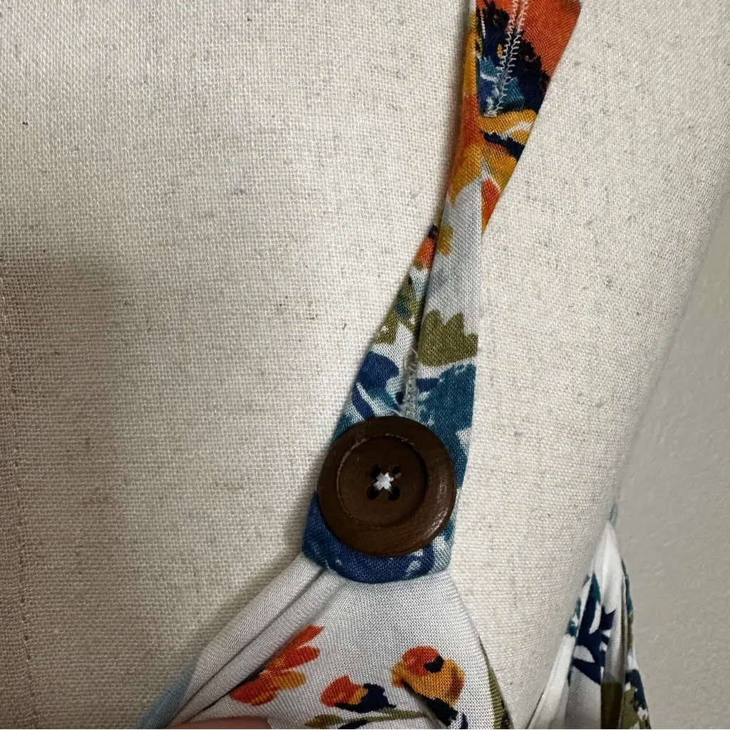 Angie Boho Floral Button Down Maxi Dress, Sz Small - Image 11