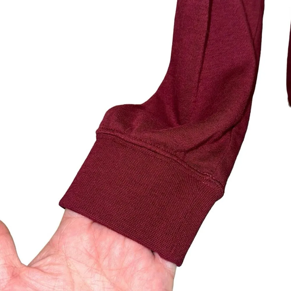 Nike Burgundy Nike Cowl Neck Hoodie with Gold Logo - Image 2