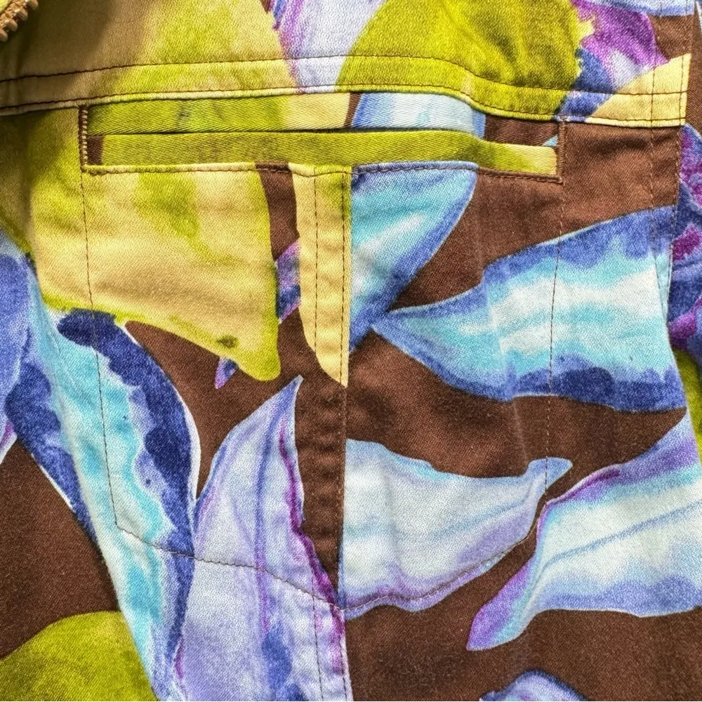 Chico’s Additions Tropical Print Zip Front Lightweight Long Sleeve Jacket 2/L - Image 8
