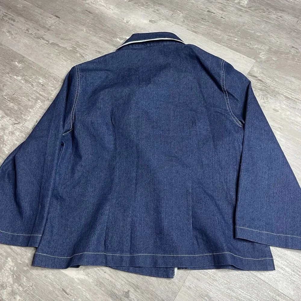 Vintage Women's Blazer MG Originals Paris Double Breasted BlueJean Size 14 Z - Image 6