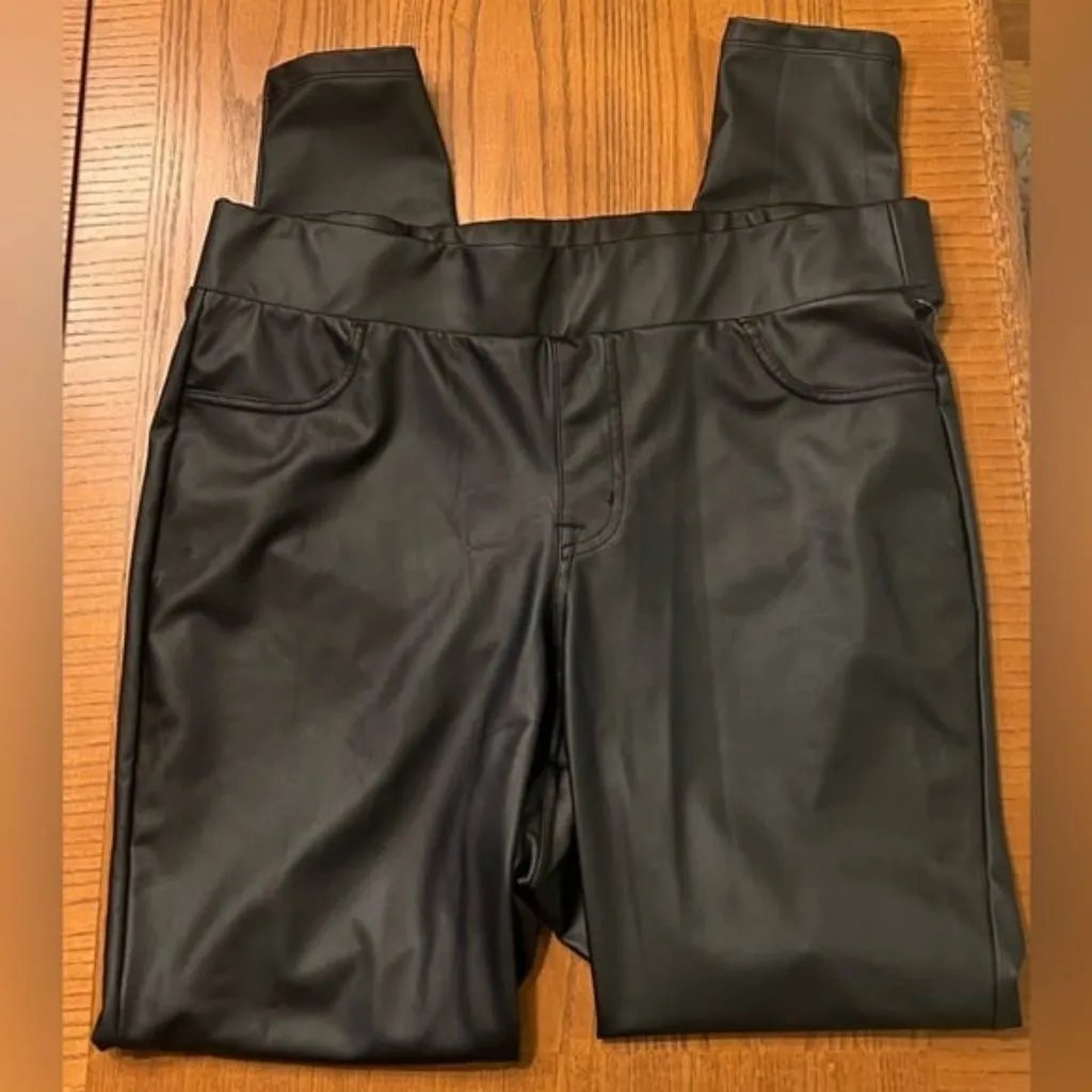 Torrid Classic Black Faux‎ Vegan Leather High Waisted Tapered Platinum Leggings - Image 5