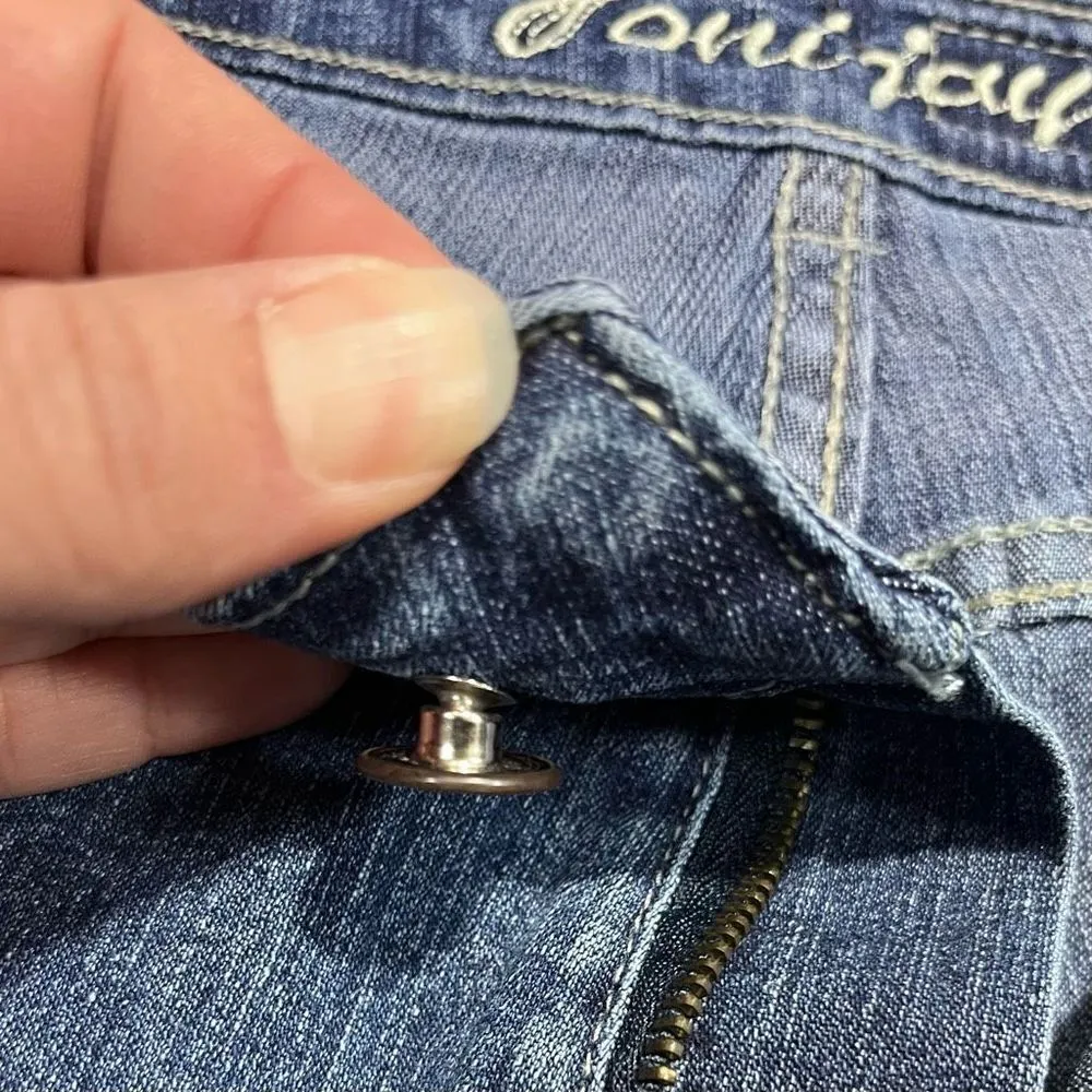 Yoni Jay Beaded High Rise Ankle Jeans Size 8 Women’s Blue Y2K - Image 7