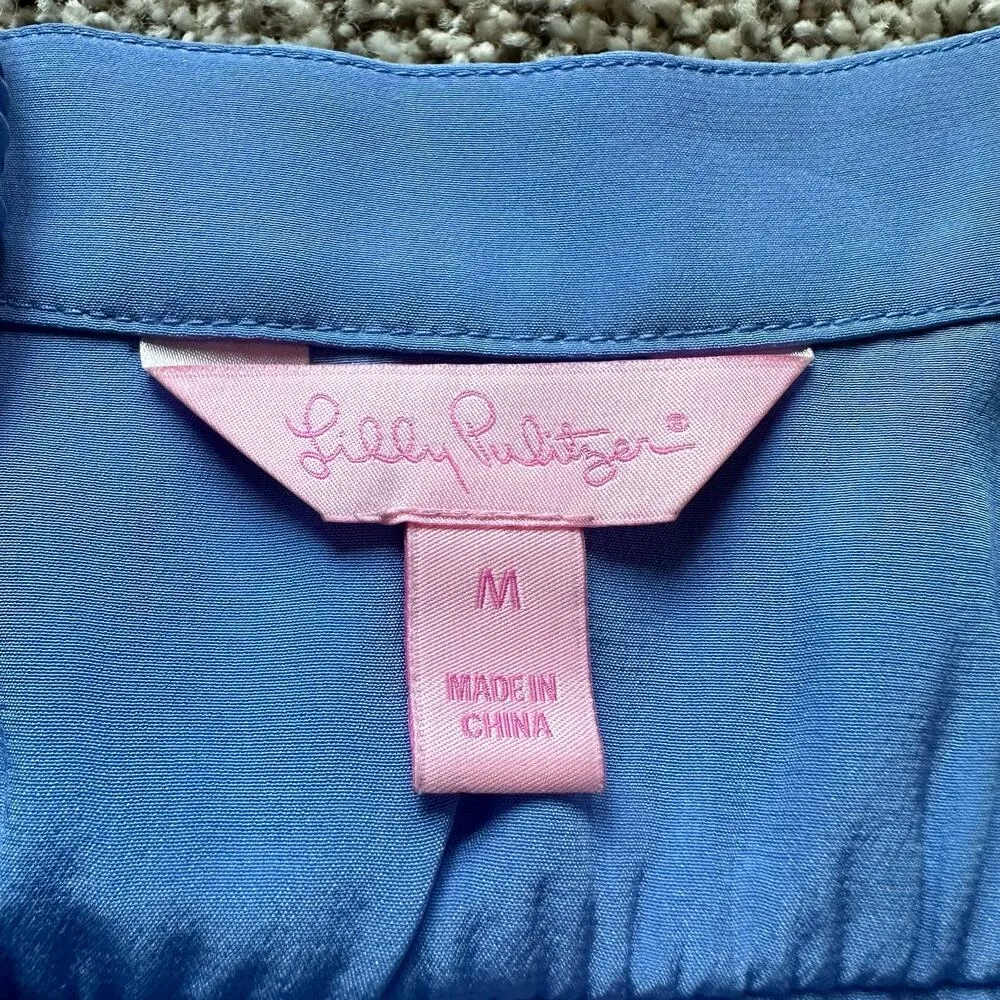 Lilly Pulitzer periwinkle blue silk tank top size M - Image 6