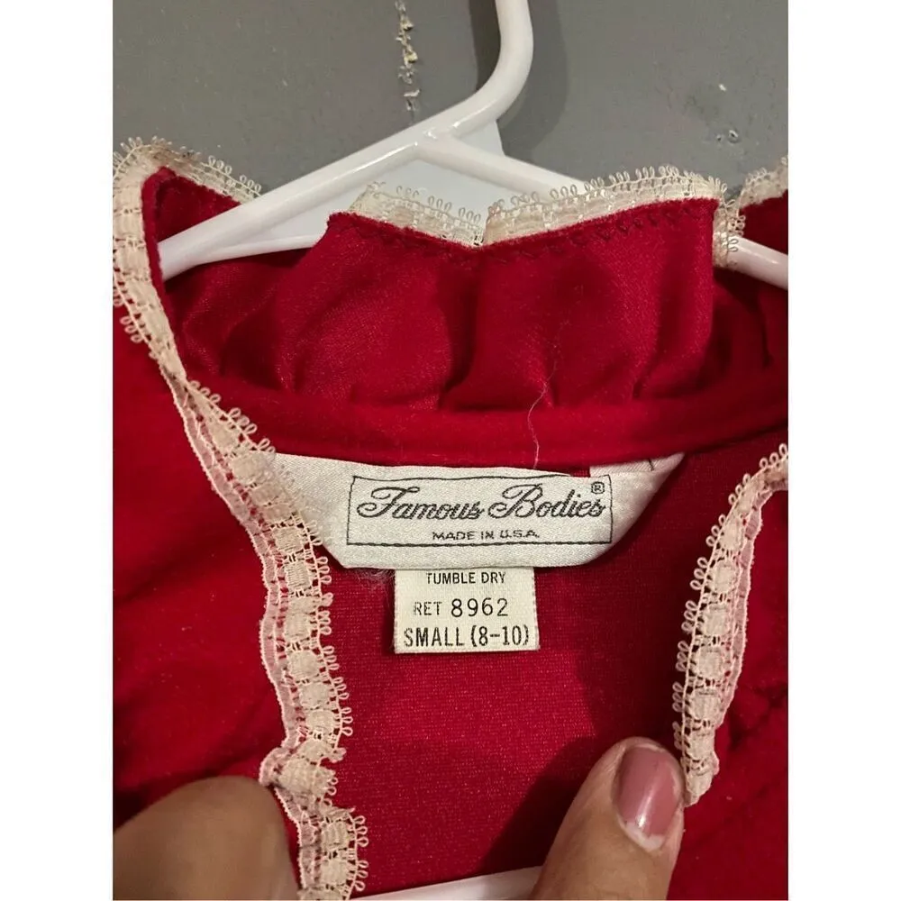 Famous Bodies Fleece Vintage Velvet Lace Long Nightgowns Bundle Of 2 Small Red - Image 5