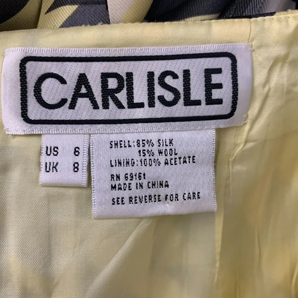 Vintage Carlisle Suit Set 6 Yellow Wool Silk Angora Cashmere Pleated Pockets - Image 10