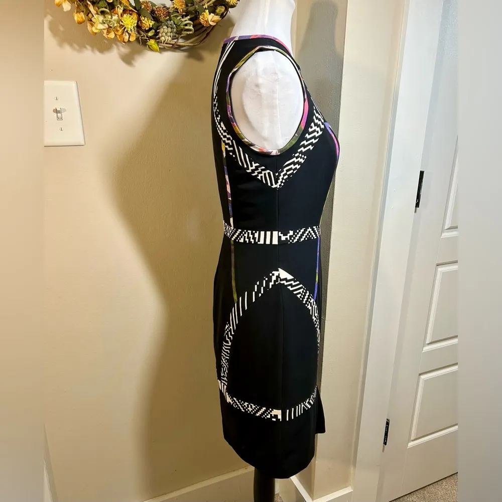 NICOLE MILER Atelier Silk Pleated Front Hem Blend Sleeveless Sheath Dress Size 4 - Image 5