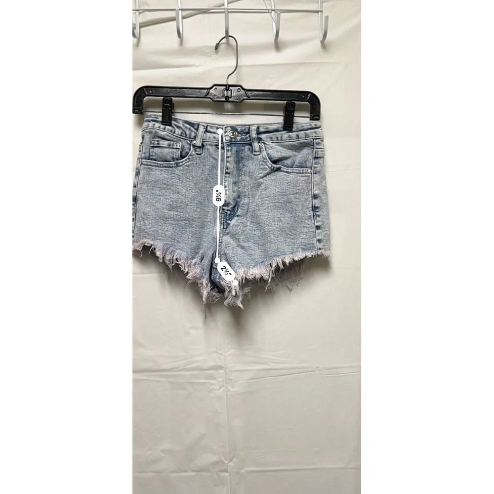 Almost Famous Shorts Juniors‎ Size 5 28 Distressed Cut Off Jean Blue Denim CJS-C - Image 6