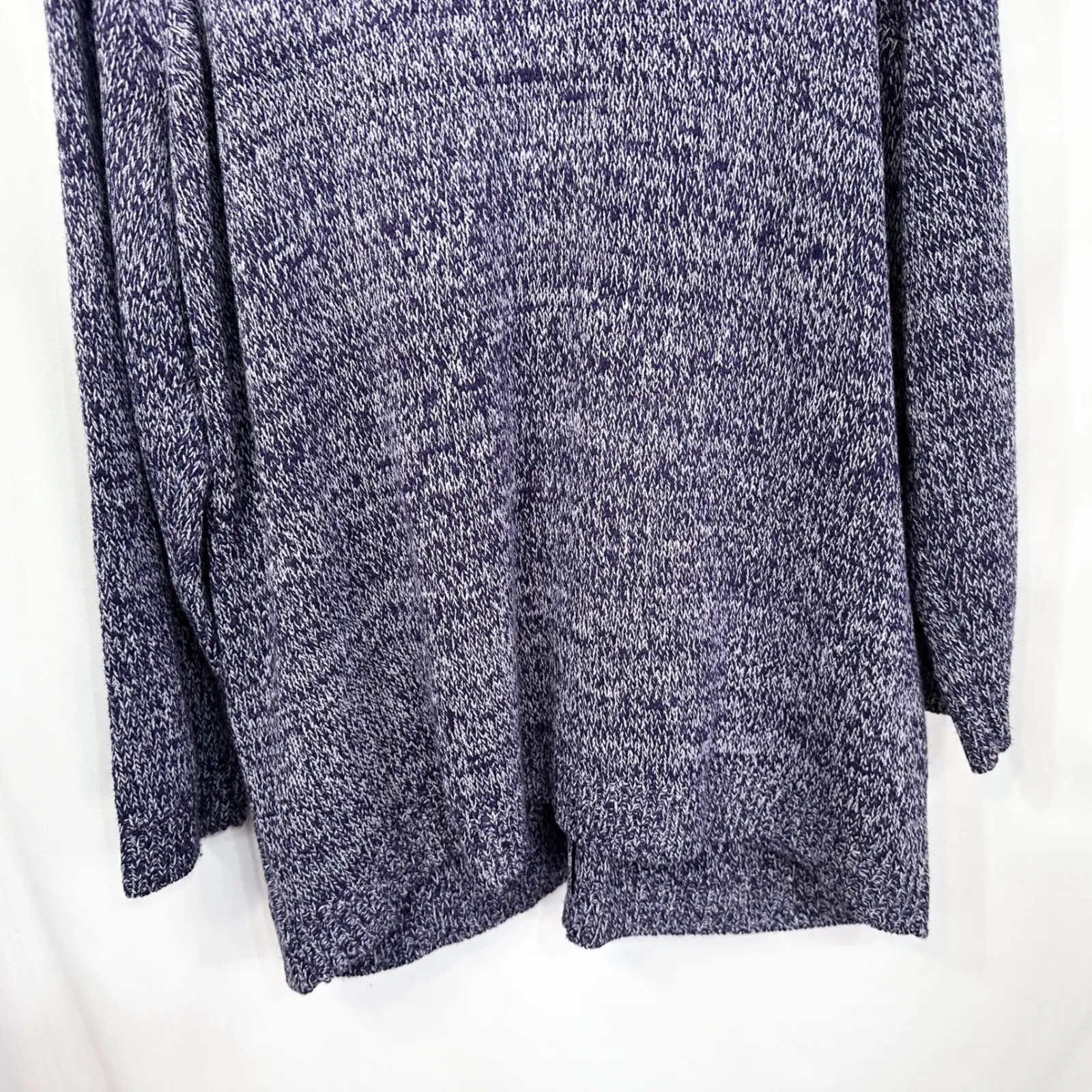 Woman Within Plus Size 22W 24W Sweater 1X Blue White Knit Full Zip Cardigan‎ B - Image 10
