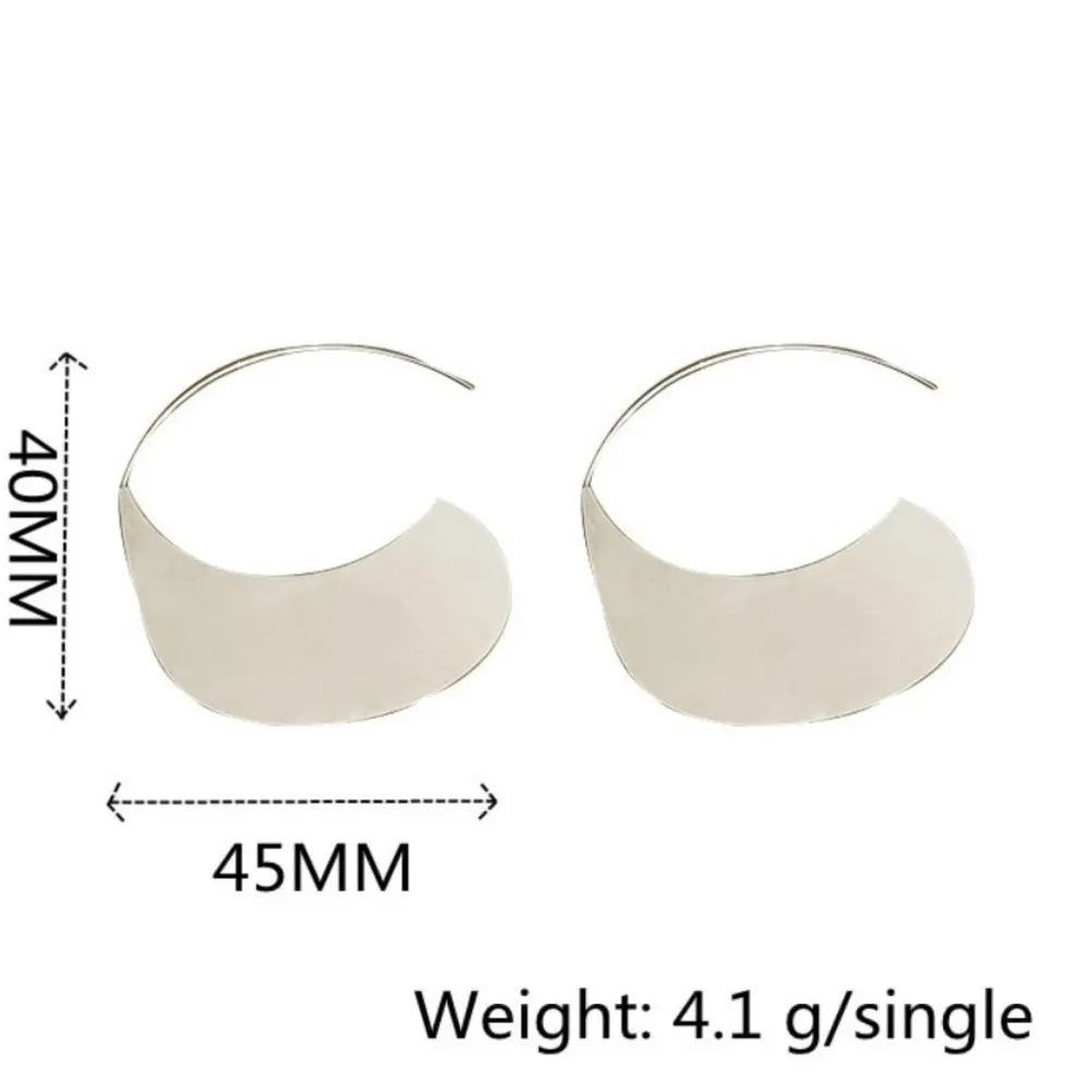 NEW Solid Large Hoop Earrings |‎ White Gold over 925 Sterling Silver - Image 11