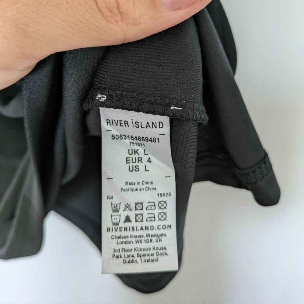 River Island Cami Mini Slip Sz L Black - Image 2