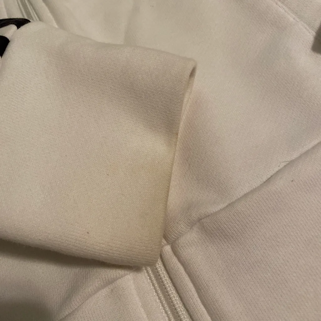 White Adidas Zip-Up Hoodie - Image 7