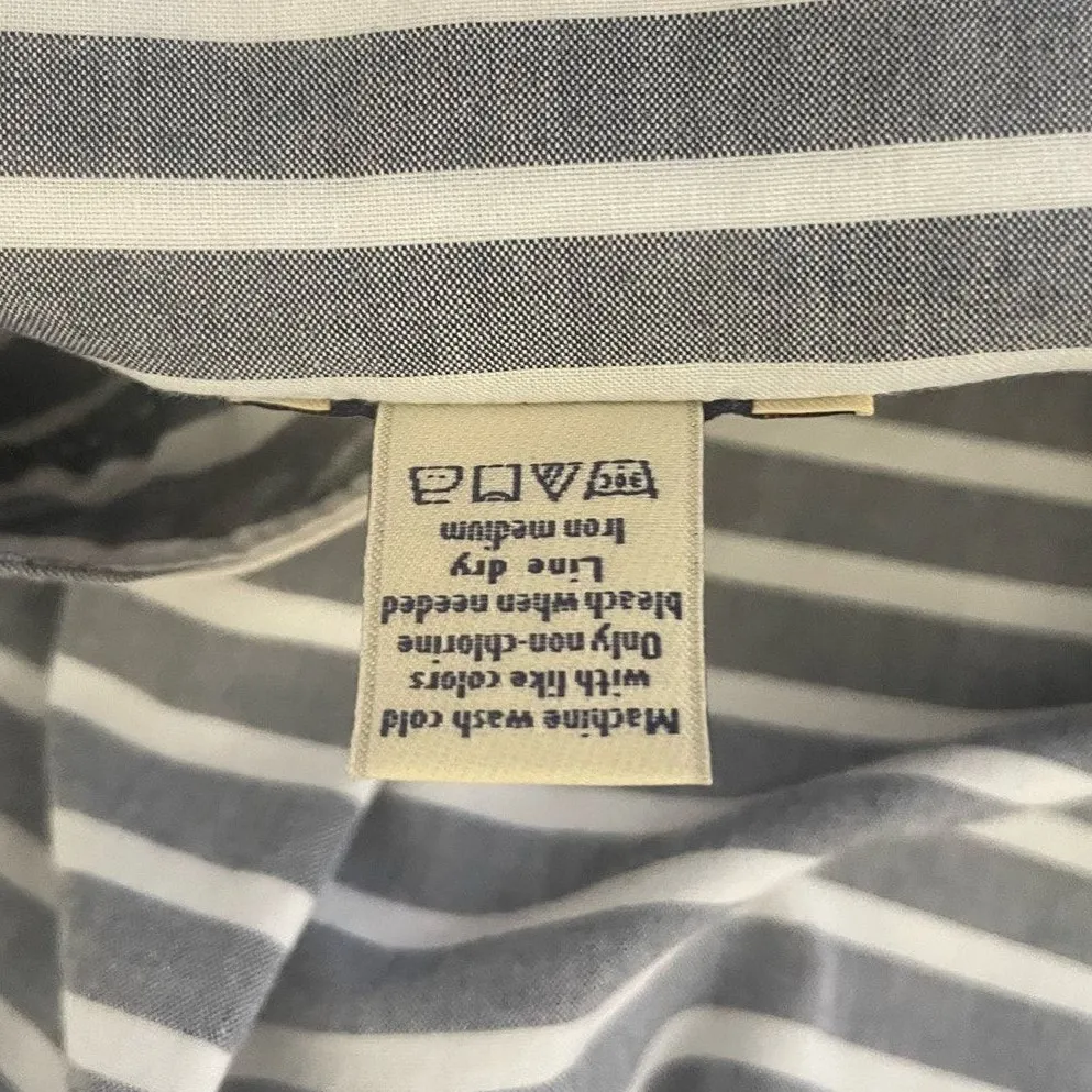 GH & Bass Co Women Tunic Top XL Gray White Striped Cotton Preppy Coastal‎ Light - Image 8