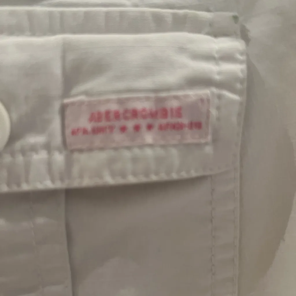 Abercrombie Fitch White Cargo Pants - Image 8