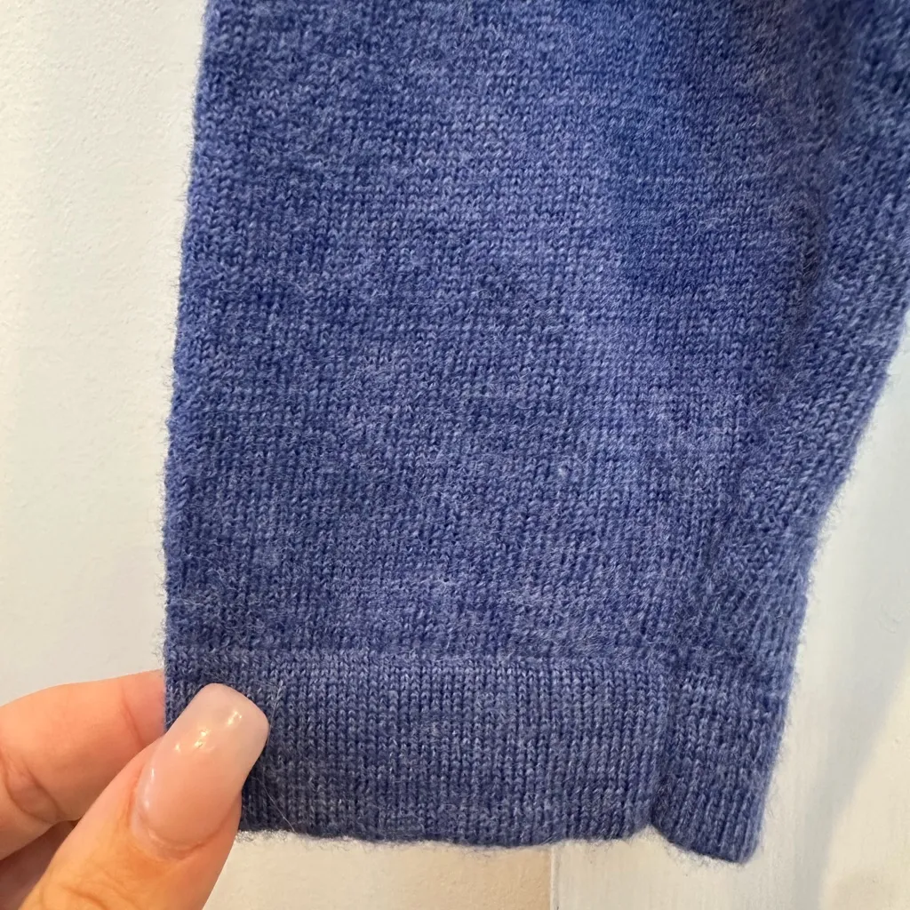 Stile Di Vita 100% Angora Wool Elegant Indigo Crew Neck Pullover Sweater Size XL Blue - Image 4