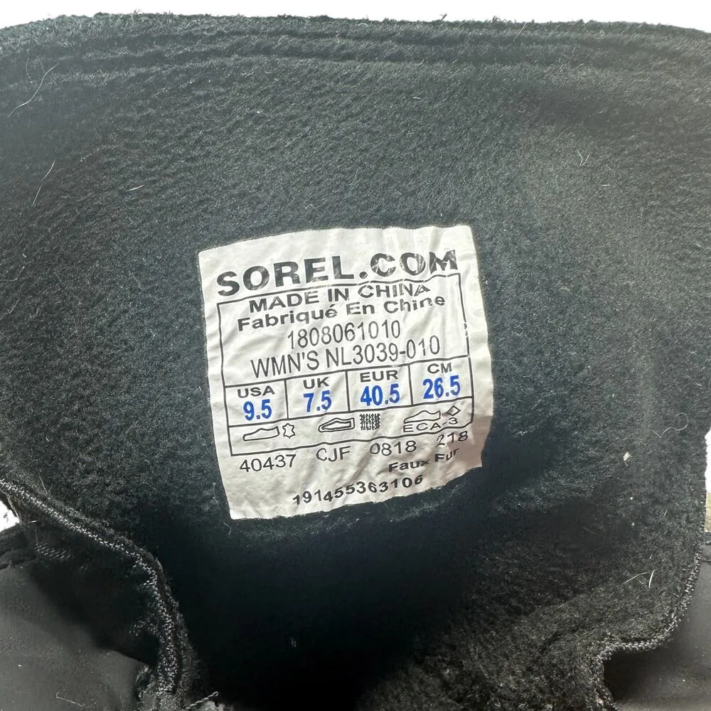 Sorel Explorer Joan Suede Boots Lace-Up‎ Waterproof Weather Black Size US 9.5 - Image 13