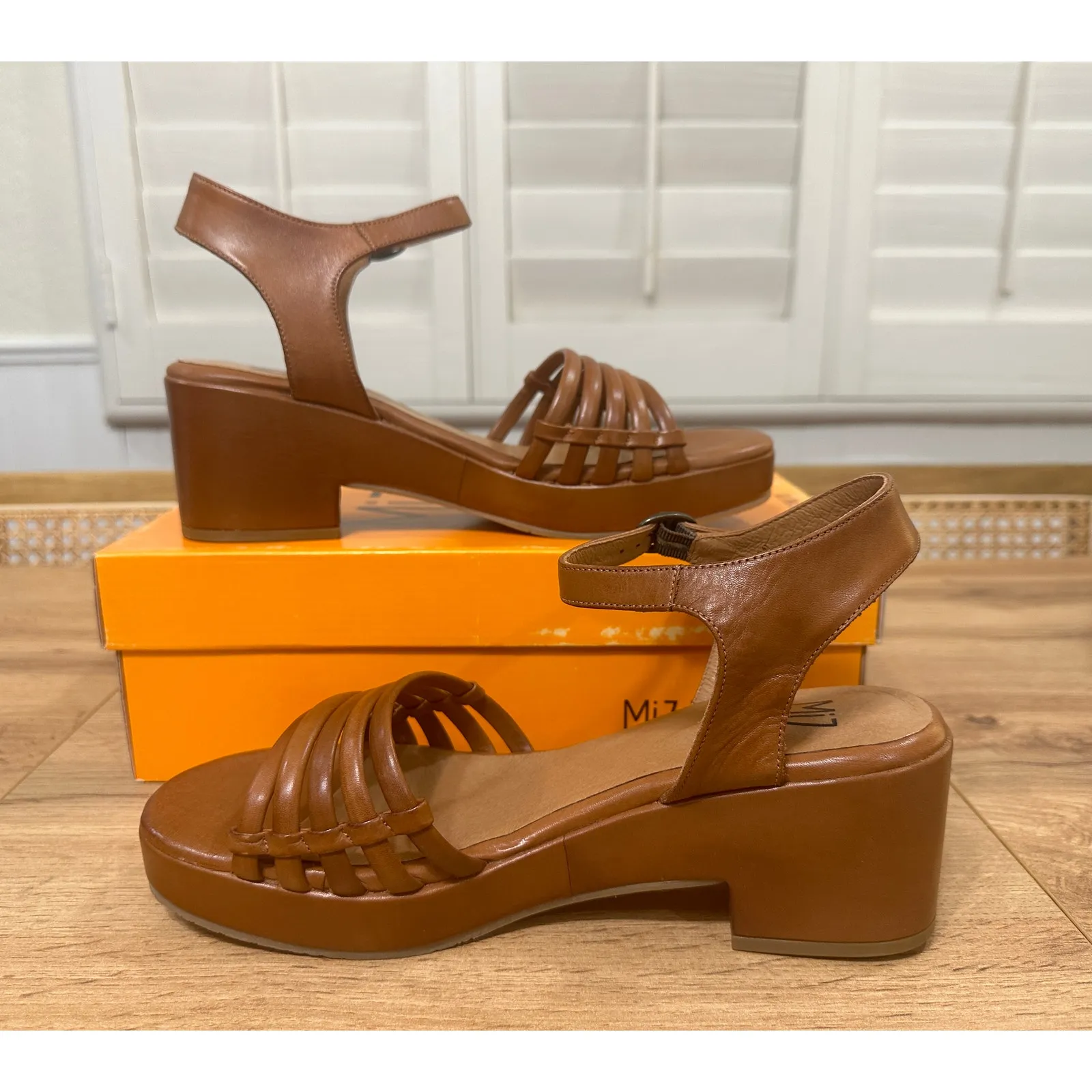 Miz Mooz NYC Graciela Heel Sandal Brandy Leather Sz 9.5/10 US 41 EU NIB Vacation - Image 9