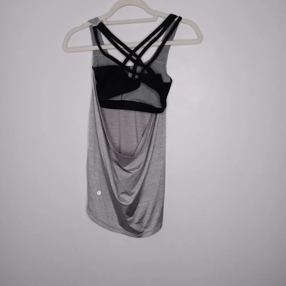 Lululemon gray tank top with built-in bra - Image 4