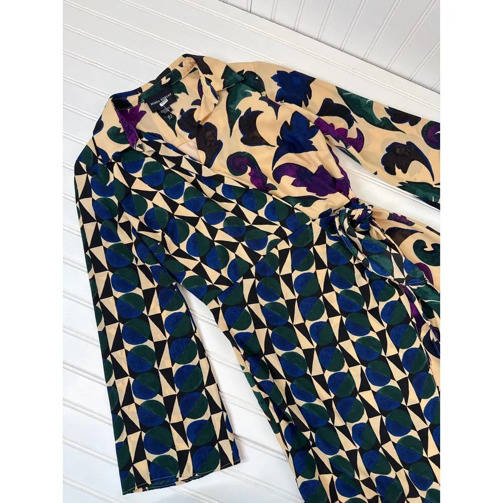 Donna Morgan Wrap Casual Mini Dress Long Sleeve Surplice Short Size 4 - Image 3