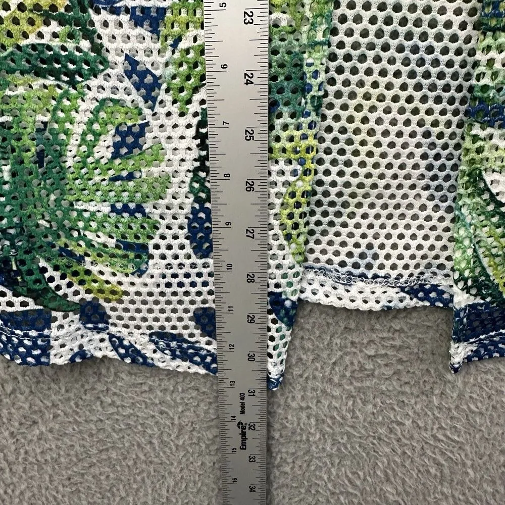 Chicos Travelers Open Front Mesh‎ Cardigan Palms Beach Office Workwear Women 2 L - Image 6