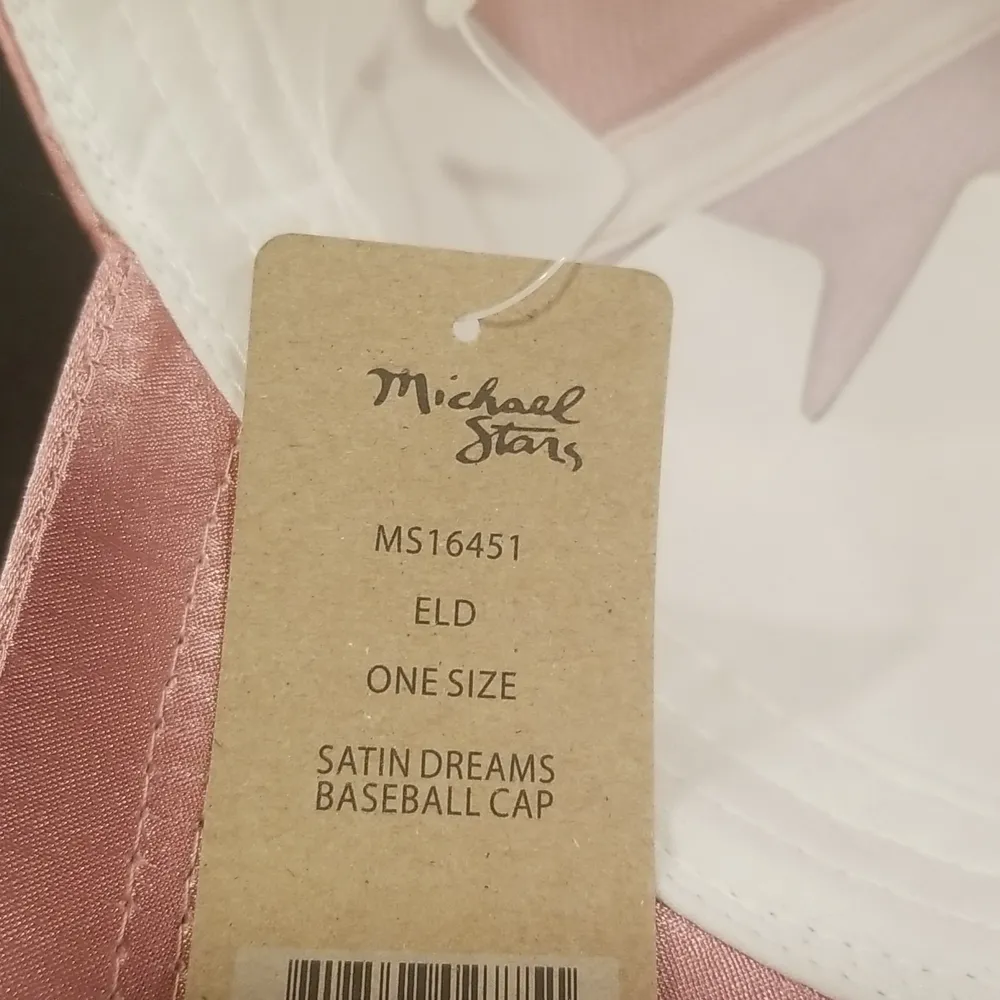 💕MICHAEL STARS💕 Satin Dreams Baseball Cap ~ Pink NWT - Image 12