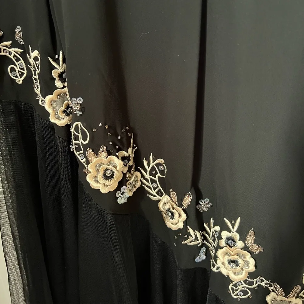 Vintage 90’s Beaded Silk Gown 14 Fairycore - Image 5