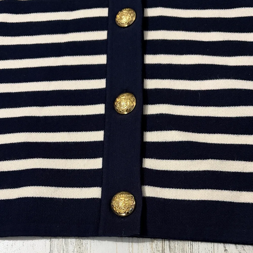 Tuckernuck Navy and White Striped Knit Liv Cardigan Size XXL - Image 3