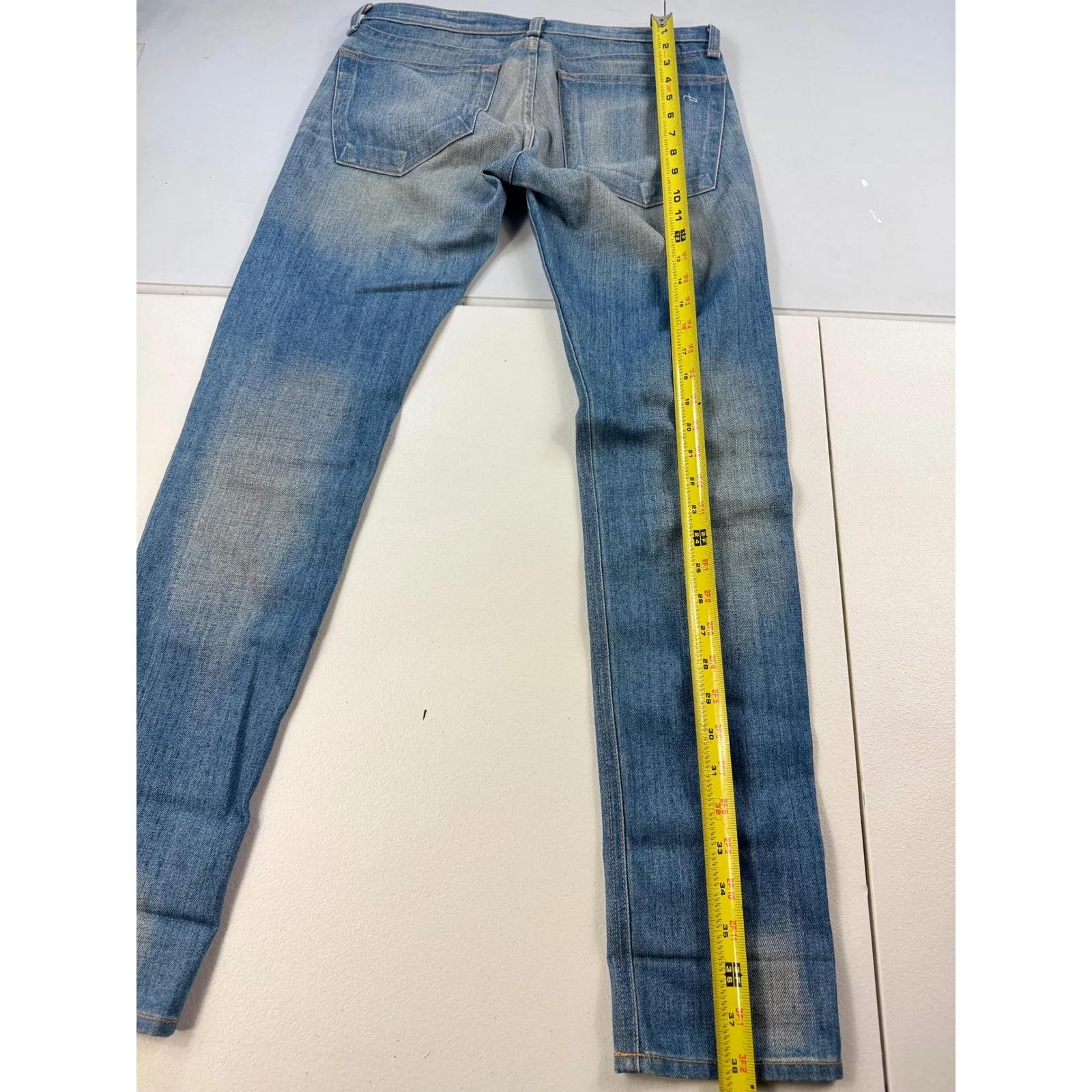 Rag & Bone The Dre Low Rise Ankle Skinny‎ Jeans Size 24 Green Cast Wash Denim - Image 7