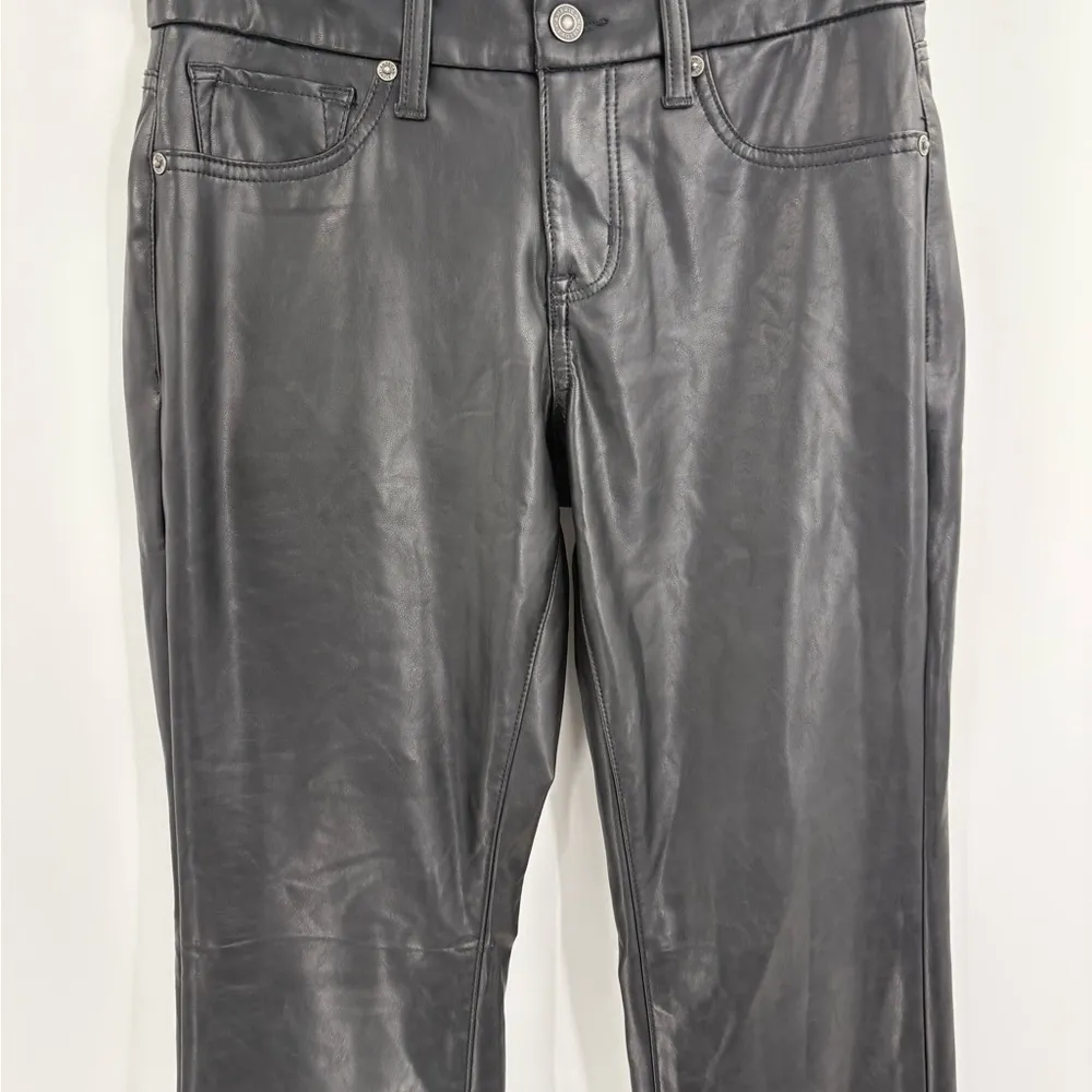 AmericanEagle outfitters black faux leather curvy classic bootcut jeans 28 short - Image 5