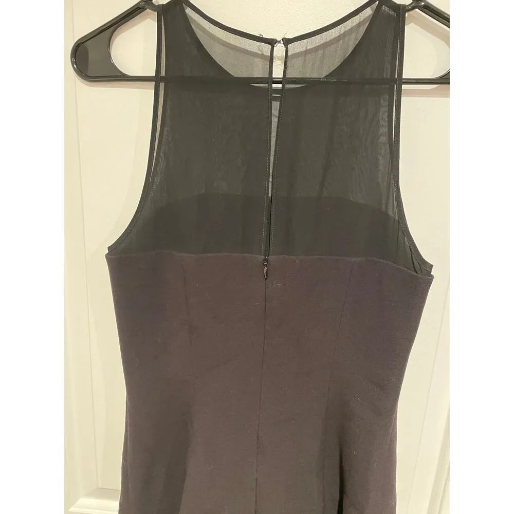 Club Monaco Lorna sheer sleeveless trumpet black dress size 2 - Image 6