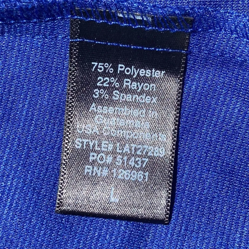 Love Culture Tank Top Large Blue Silver Shimmer Black Built In Bra Front Zip New - Image 4