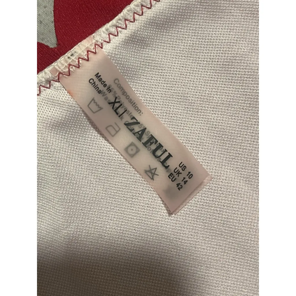 Zaful Bikini 2 Piece Swim Suit Womens Size XL Red Hipster Lace Back Top Padded - Image 10