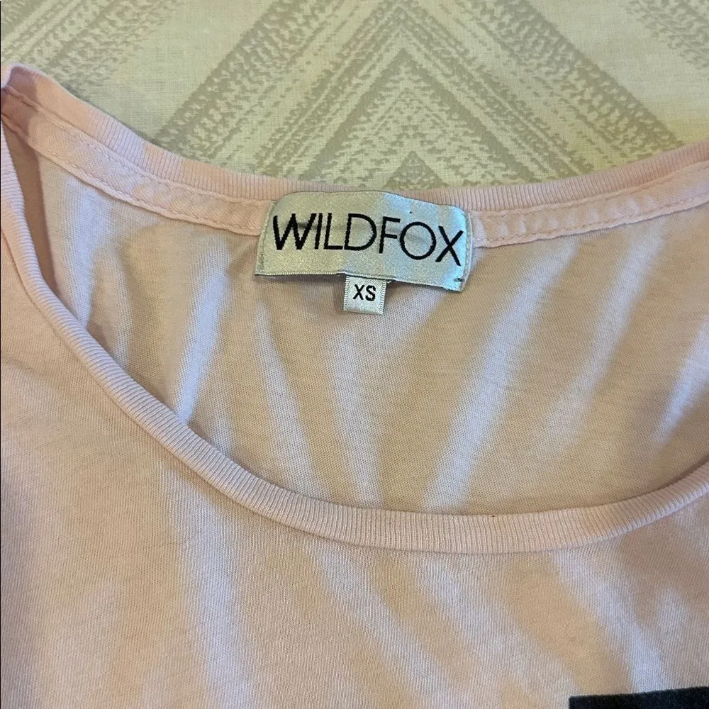 Wildfox Women’s Wide Boxy Light Pink Dare Devil Tee Size XS - Image 2
