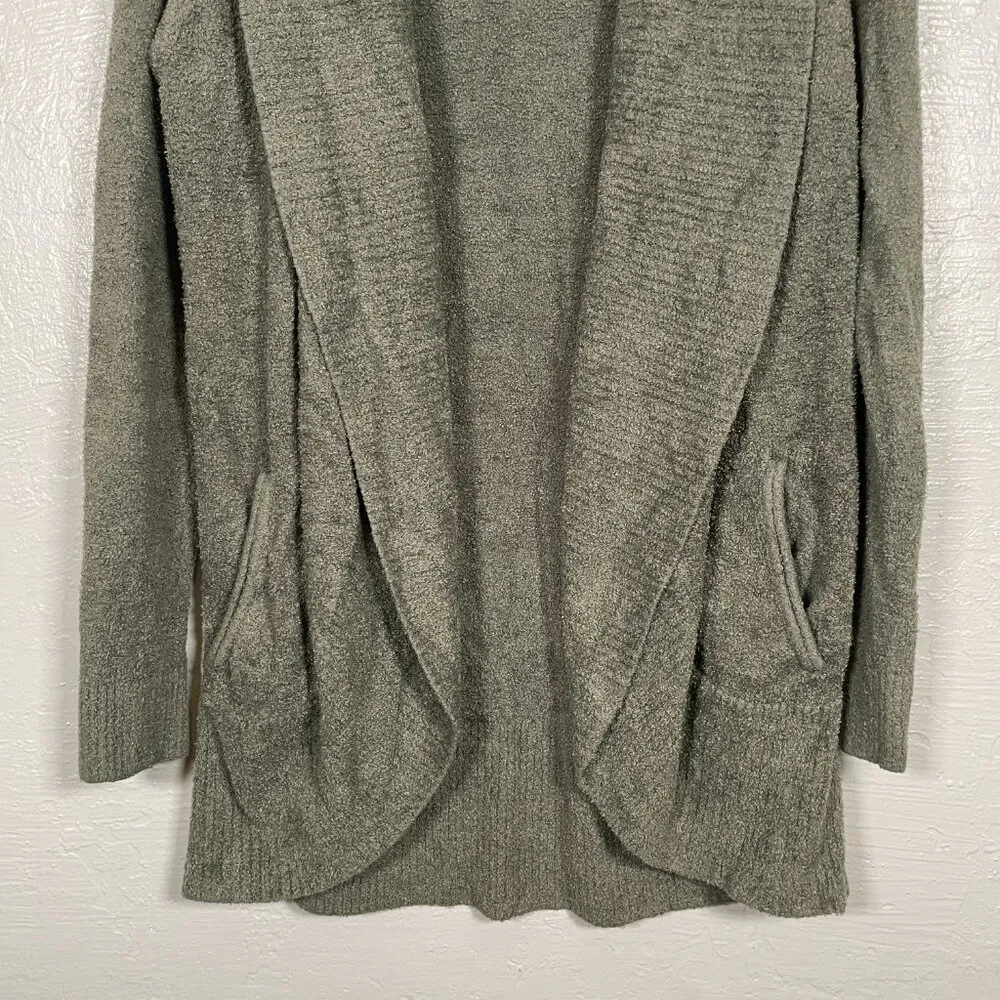 Barefoot Dreams Women M Olive Green CozyChic Lite Circle Cardigan Style 452 - Image 2