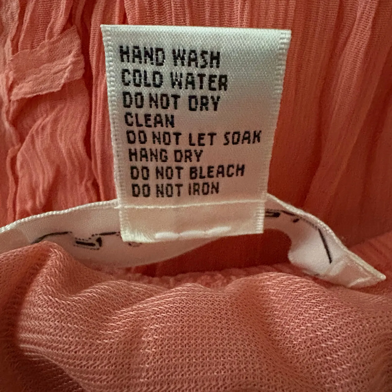 Vintage Rafael Crinkle Elastic Waist Lined Long Skirt Large Women’s Pink - Image 4