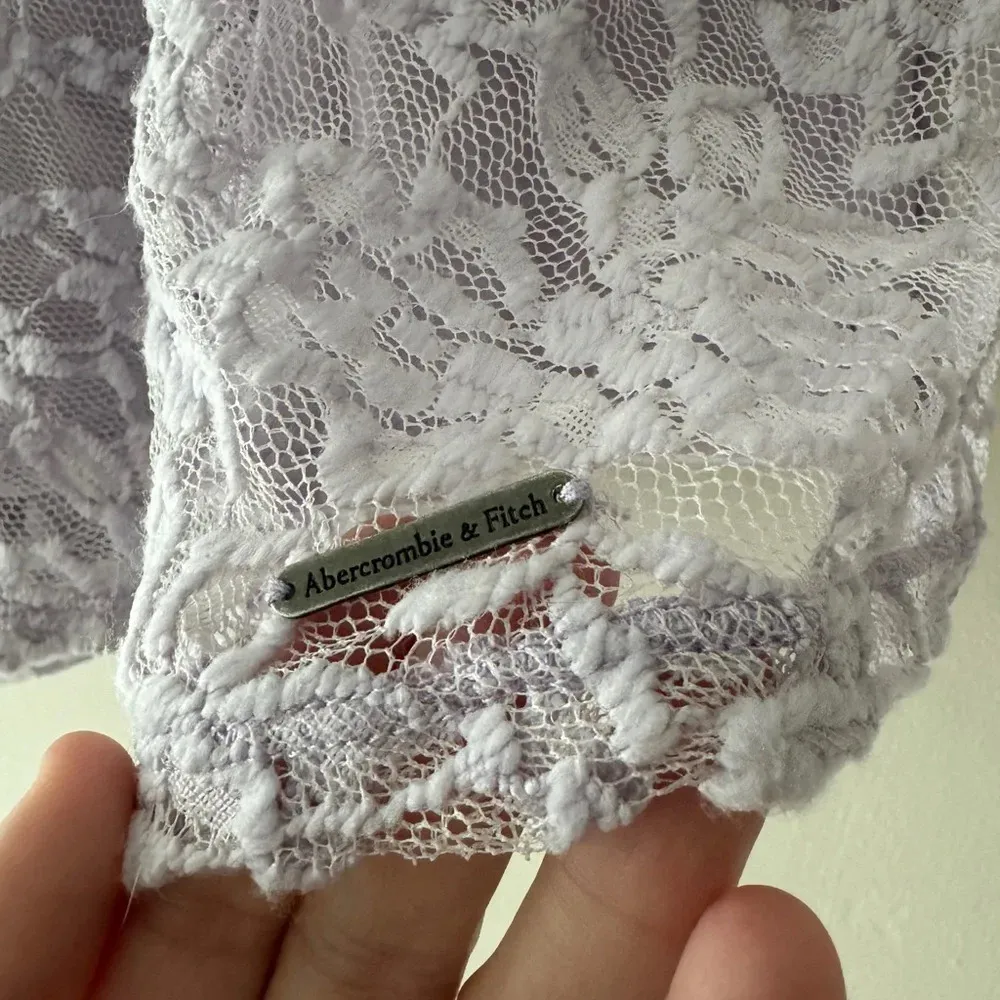 Abercrombie & Fitch Purple Lilac Flower Lace Skirt with Stretchy Waist - Image 3