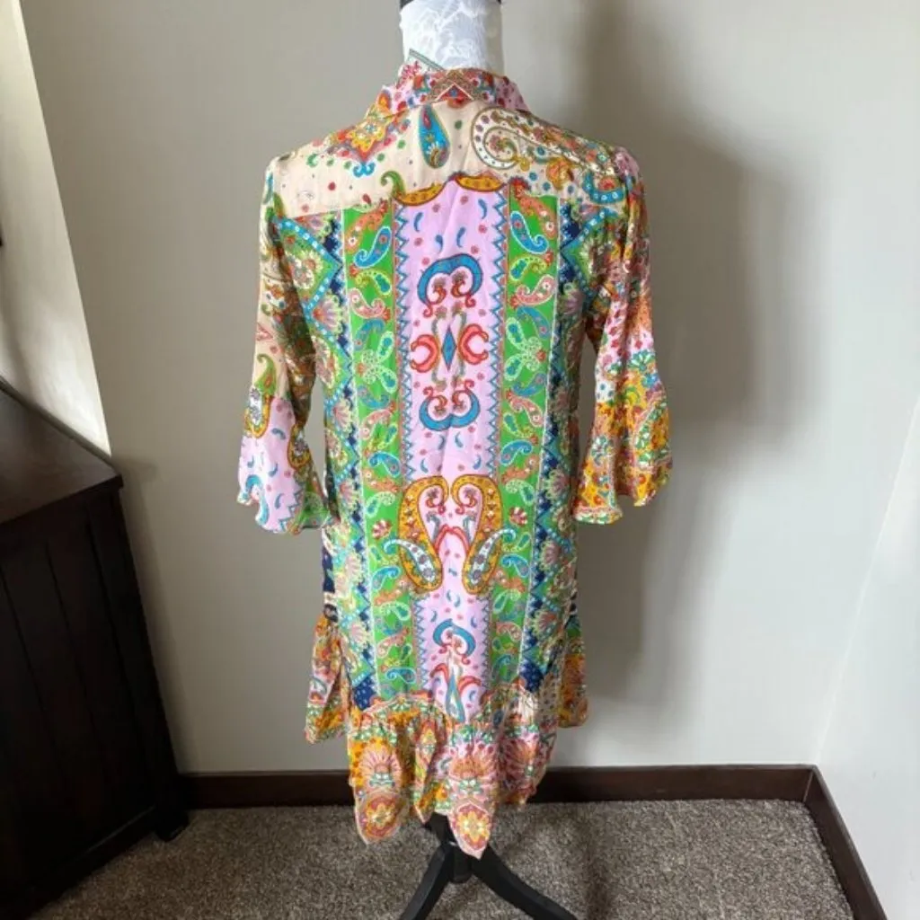 Johnny Was Braemar Eleon Dress Silk Floral Colorful Womens Xsmall NWT - Image 6