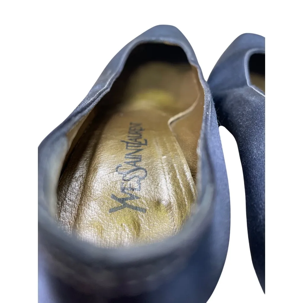 Yves Saint Laurent Womens Blue Satin Kitten Heel Pumps Size 5.5M SKU 8833 - Image 15
