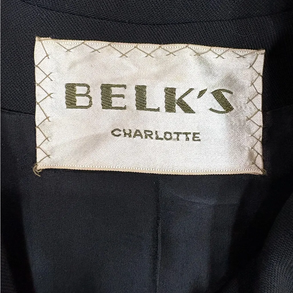 Vintage Belk’s Black Long Button Front Winter Coat Fits Modern Size 10 EUC - Image 2